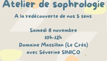 atelier sophro samedi 8 novembre de 10h à 12h