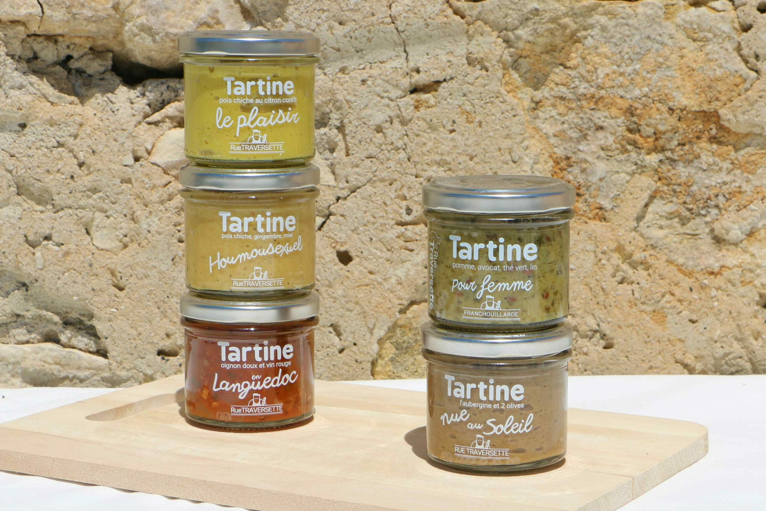 Tartinables marque Rue Traversette. Des produits locaux et de fabrication artisanale.